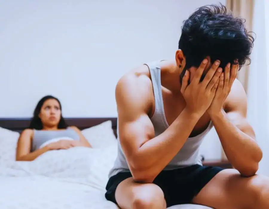 Image of upset man in need of erectile dysfunction treatment Christchurch